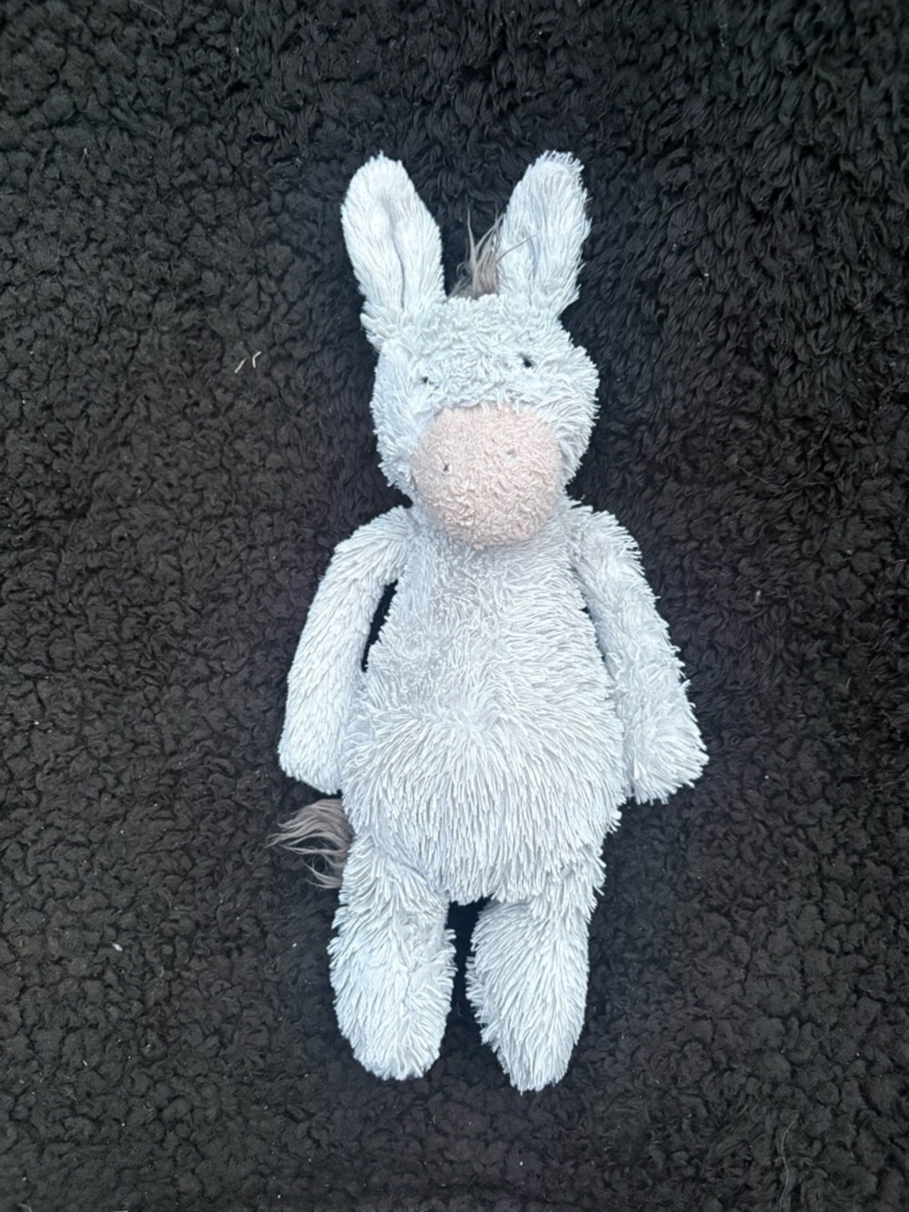 Retired Jellycat Bashful Donkey Plush Stuffed Animal Grey 13 inches